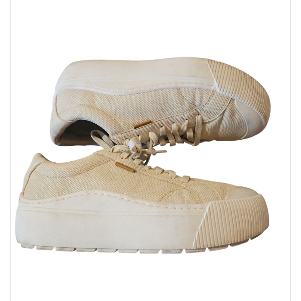 DR SCHOLLS PLATFORM CHAMPBEIGE TIME OFF SNEAKERS PRE-OWNED